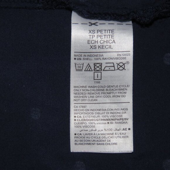 Old Navy Women's Navy & White Dotted 3/4-Sleeve 1/4-Button Top Size XSP (C1355) - Picture 7 of 7